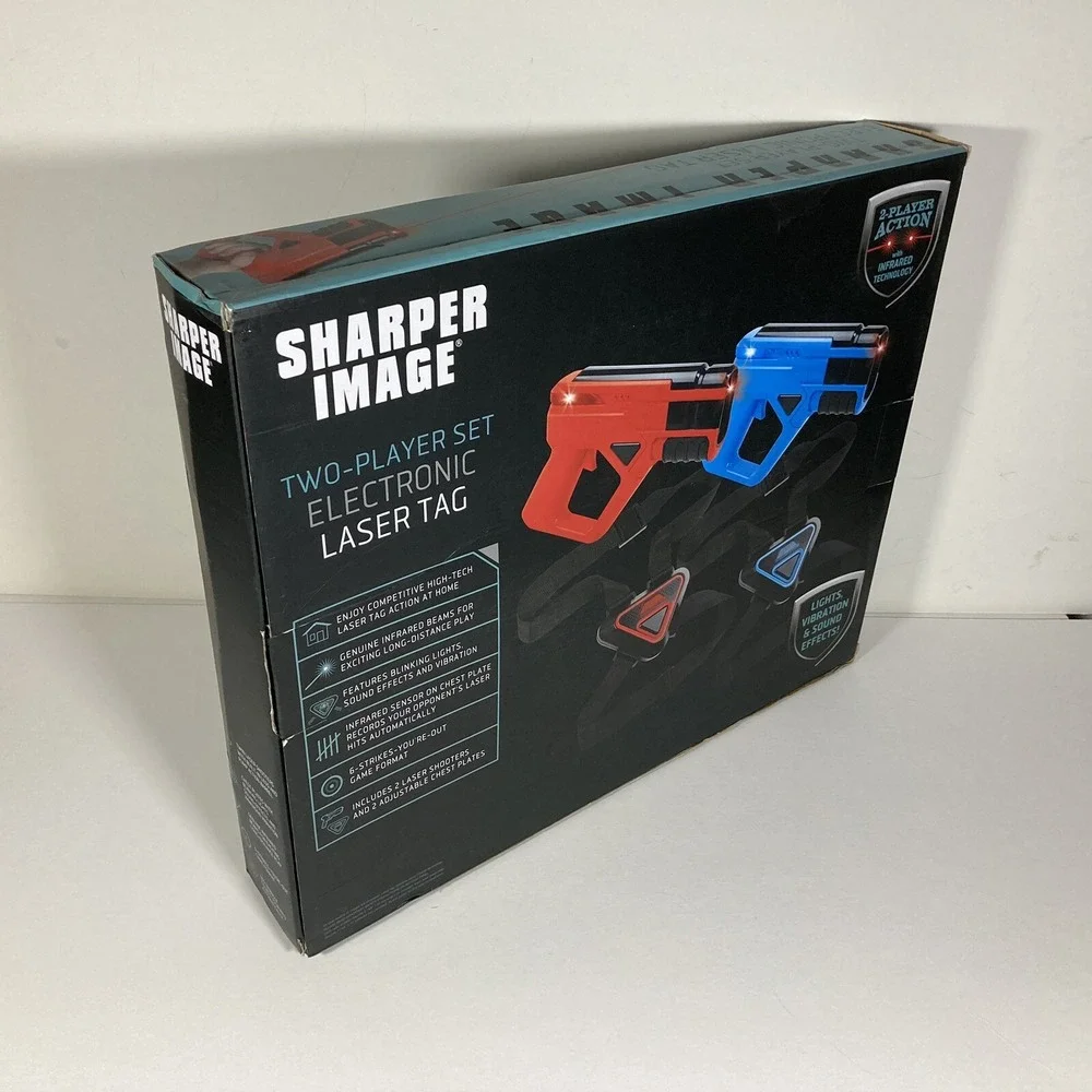 Sharper Image 2-Player Electronic Laser Tag Infrared Technology Lights Sound NIB